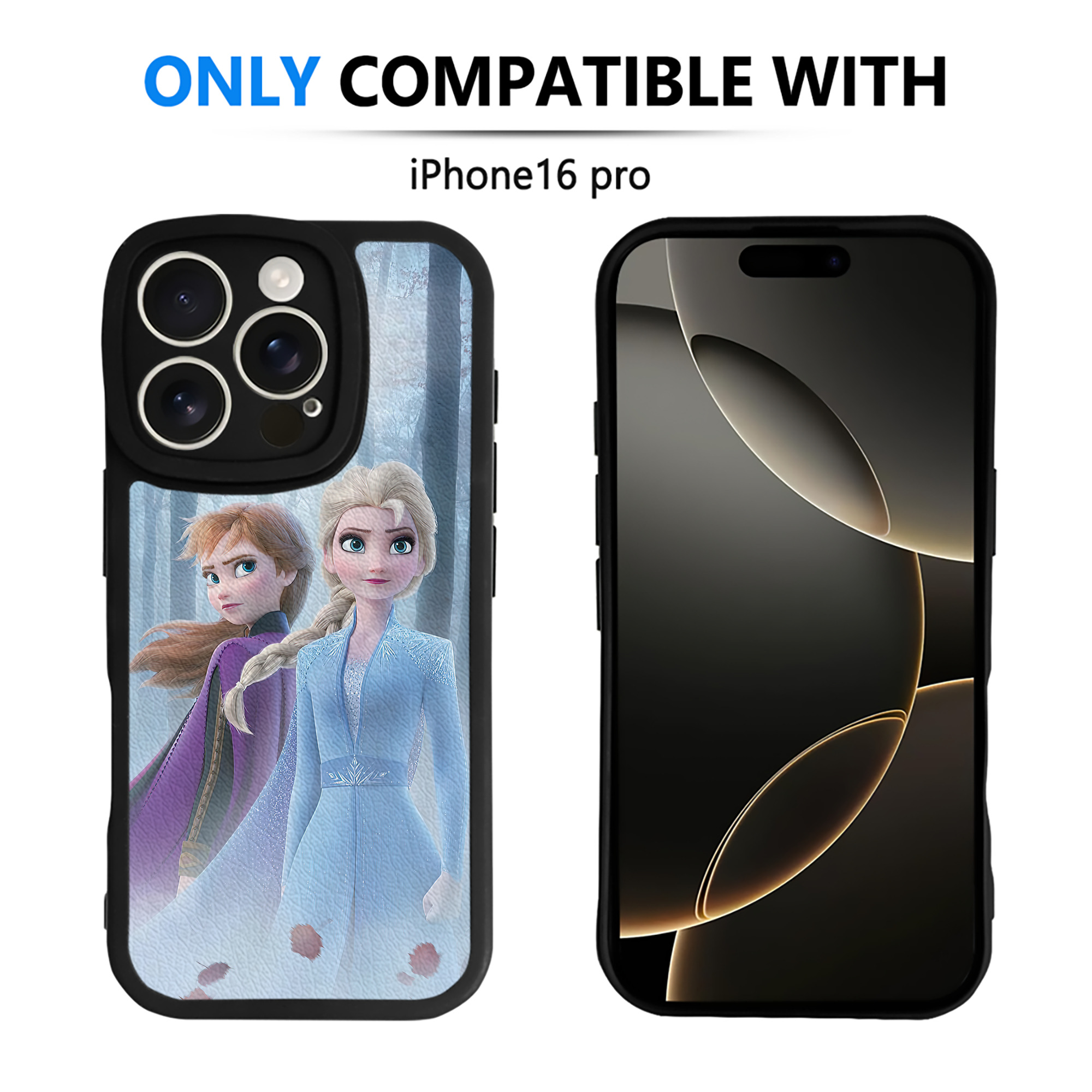（画像用） アナと雪の女王 アンナ エルサ Frozen Anna Elsa 【iPhone 16シリーズ対応】シリコンスマホケース（レザー調） 材質：シリコン